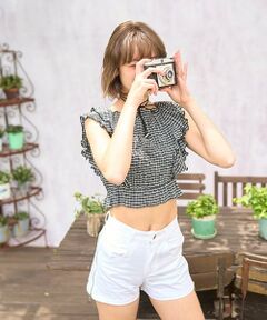 Mi-je / ミジェ シャツ・ブラウス | フリルスリーブチェックブラウス【韓国ファッション】