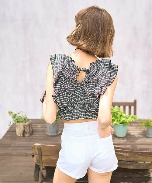 Mi-je / ミジェ シャツ・ブラウス | フリルスリーブチェックブラウス【韓国ファッション】 | 詳細4