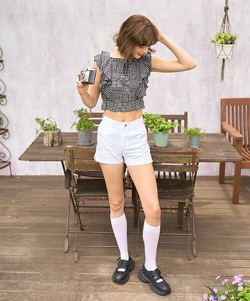 Mi-je / ミジェ シャツ・ブラウス | フリルスリーブチェックブラウス【韓国ファッション】 | 詳細6