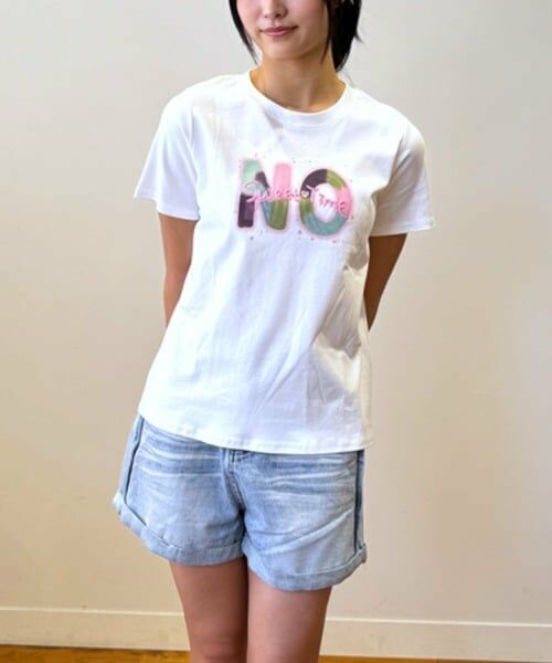 Mi-je / ミジェ Tシャツ | NO SWEETプリント半T【韓国ファッション】（オフ ホワイト）
