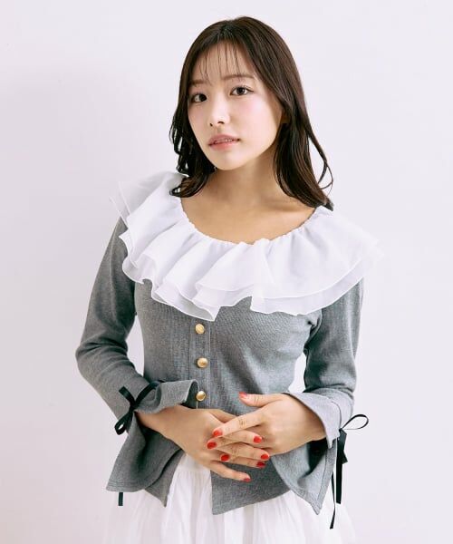Mi-je / ミジェ ニット・セーター | フリルオフショルプルオーバー【韓国ファッション】 | 詳細2