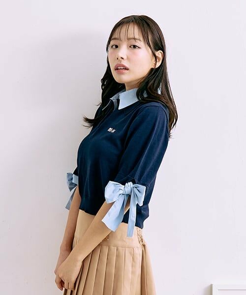 Mi-je / ミジェ ニット・セーター | リボンスリーブレイヤードニット【韓国ファッション】 | 詳細2