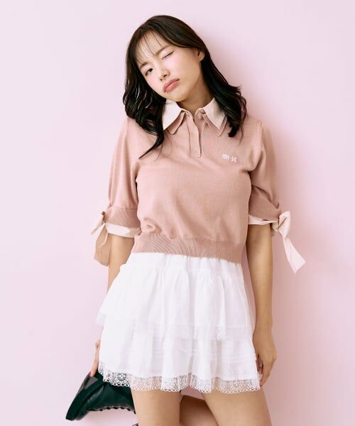 Mi-je / ミジェ ニット・セーター | リボンスリーブレイヤードニット【韓国ファッション】 | 詳細3