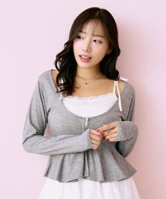 Mi-je / ミジェ Tシャツ | ペプラムレイヤードキャミSET【韓国ファッション】