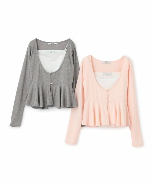 Mi-je / ミジェ Tシャツ | ペプラムレイヤードキャミSET【韓国ファッション】 | 詳細15