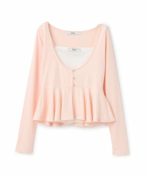 Mi-je / ミジェ Tシャツ | ペプラムレイヤードキャミSET【韓国ファッション】 | 詳細3