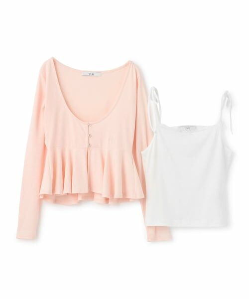 Mi-je / ミジェ Tシャツ | ペプラムレイヤードキャミSET【韓国ファッション】 | 詳細6