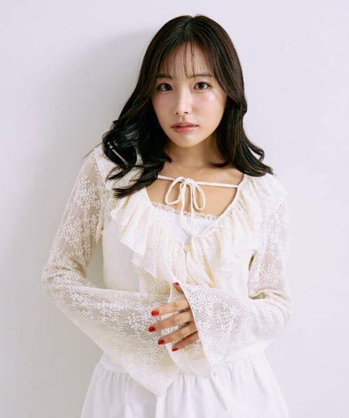 Mi-je / ミジェ Tシャツ | フリルボレロキャミSET【韓国ファッション】（アイボリー）