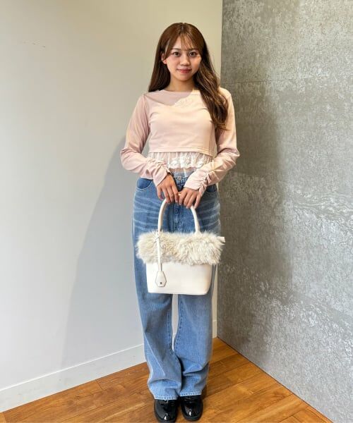 Mi-je / ミジェ Tシャツ | 裾フリルラインストーンTシャツ【韓国ファッション】 | 詳細4