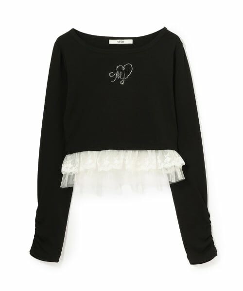 Mi-je / ミジェ Tシャツ | 裾フリルラインストーンTシャツ【韓国ファッション】 | 詳細8