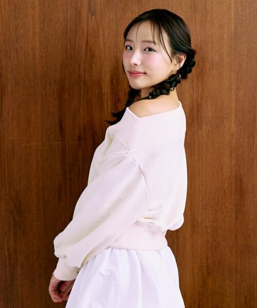 Mi-je / ミジェ スウェット | ワンショルロゴスウェット【韓国ファッション】 | 詳細2