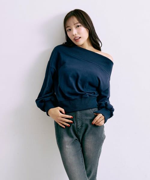 Mi-je / ミジェ スウェット | ワンショルロゴスウェット【韓国ファッション】 | 詳細3