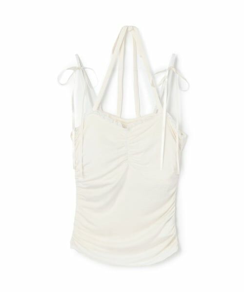 Mi-je / ミジェ キャミソール・チューブトップ | 肩リボンギャザーキャミソール【韓国ファッション】 | 詳細1
