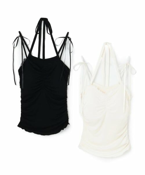 Mi-je / ミジェ キャミソール・チューブトップ | 肩リボンギャザーキャミソール【韓国ファッション】 | 詳細11