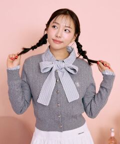 Mi-je / ミジェ ニット・セーター | ハート釦ケーブルカーディガン【韓国ファッション】