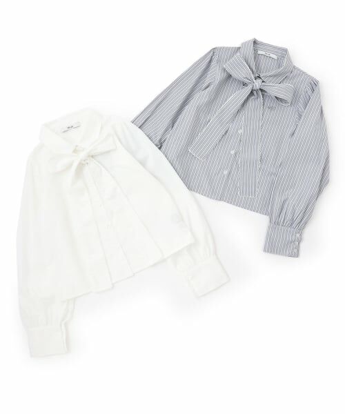 Mi-je / ミジェ シャツ・ブラウス | ボウタイロゴ刺しゅうシャツ【韓国ファッション】 | 詳細13