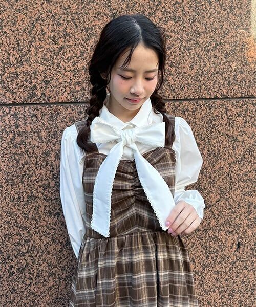 Mi-je / ミジェ シャツ・ブラウス | ボウタイロゴ刺しゅうシャツ【韓国ファッション】 | 詳細14