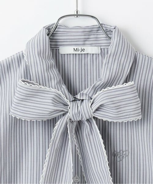 Mi-je / ミジェ シャツ・ブラウス | ボウタイロゴ刺しゅうシャツ【韓国ファッション】 | 詳細8