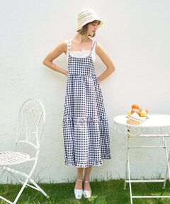 Mi-je / ミジェ ミニ丈・ひざ丈ワンピース | ギンガムチェックキャミワンピース【韓国ファッション】