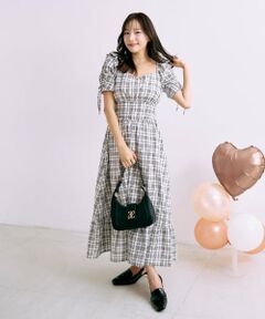 Mi-je / ミジェ ミニ丈・ひざ丈ワンピース | 袖シャーリングワンピース【韓国ファッション】