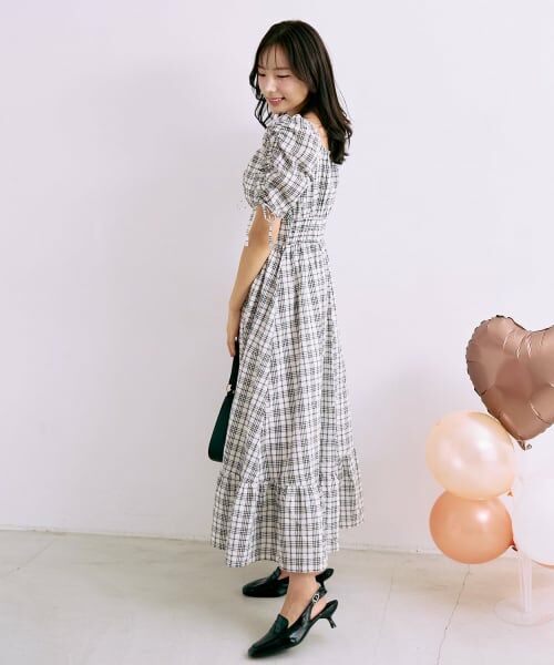 Mi-je / ミジェ ミニ丈・ひざ丈ワンピース | 袖シャーリングワンピース【韓国ファッション】 | 詳細1