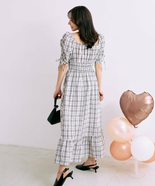 Mi-je / ミジェ ミニ丈・ひざ丈ワンピース | 袖シャーリングワンピース【韓国ファッション】 | 詳細3