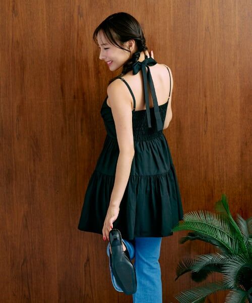 Mi-je / ミジェ ミニ丈・ひざ丈ワンピース | タイ付ギャザーワンピース【韓国ファッション】 | 詳細3