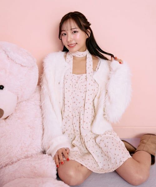 Mi-je / ミジェ ミニ丈・ひざ丈ワンピース | タイ付ギャザーワンピース【韓国ファッション】 | 詳細4