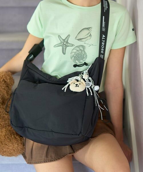 Mi-je / ミジェ ショルダーバッグ | テープロゴショルダー【韓国ファッション】（黒）