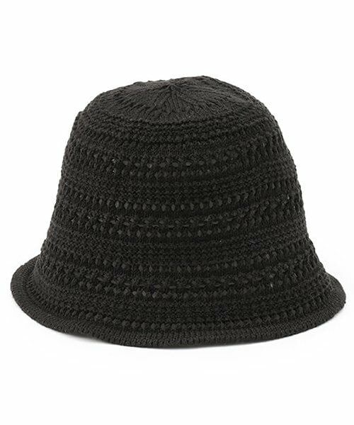 Mi-je / ミジェ ハット | 透かしニットサーモハット【韓国ファッション】（黒）
