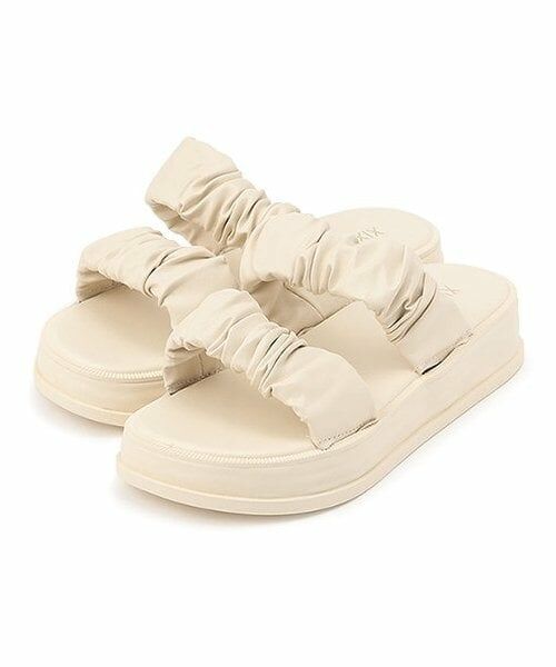 Mi-je / ミジェ サンダル | ギャザーバンドサンダル【韓国ファッション】（オフ ホワイト）