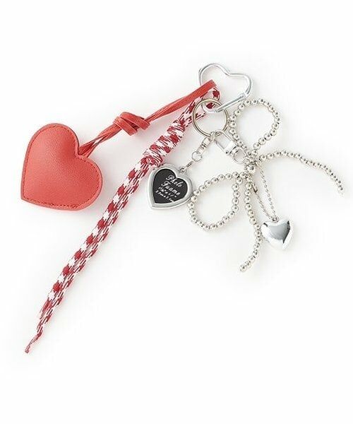 Mi-je / ミジェ ブローチ・コサージュ | レザーハートチャーム【韓国ファッション】（赤）