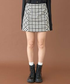 Mi-je / ミジェ ミニ・ひざ丈スカート | ツイードレースアップスカート【韓国ファッション】