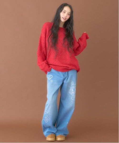 Mi-je / ミジェ その他パンツ | 【ベリエちゃん】ラインストーンデニムパンツ | 詳細1