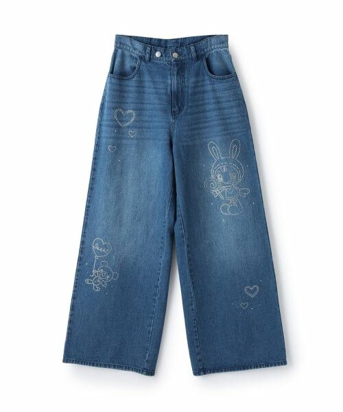 Mi-je / ミジェ その他パンツ | 【ベリエちゃん】ラインストーンデニムパンツ（ディープ ブルー）