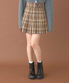 Mi-je / ミジェ ミニ・ひざ丈スカート | ダブルベルトプリーツスカート【韓国ファッション】