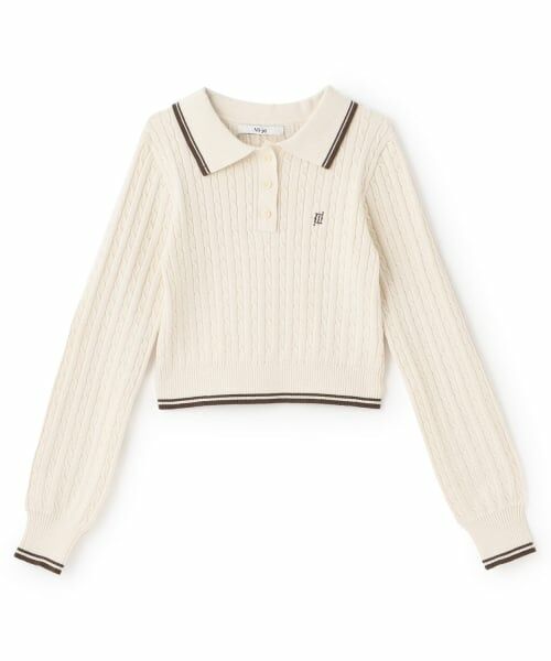Mi-je / ミジェ ニット・セーター | コンパクトポロニット【韓国ファッション】（アイボリー）