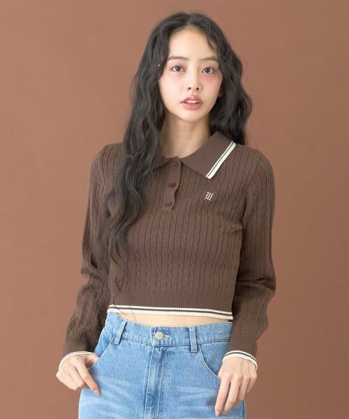 Mi-je / ミジェ ニット・セーター | コンパクトポロニット【韓国ファッション】 | 詳細1
