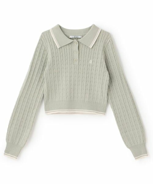 Mi-je / ミジェ ニット・セーター | コンパクトポロニット【韓国ファッション】（ミント）
