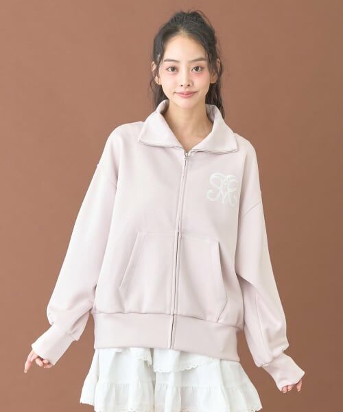 Mi-je / ミジェ パーカー | モチーフロゴビックパーカー【韓国ファッション】（ピンク）