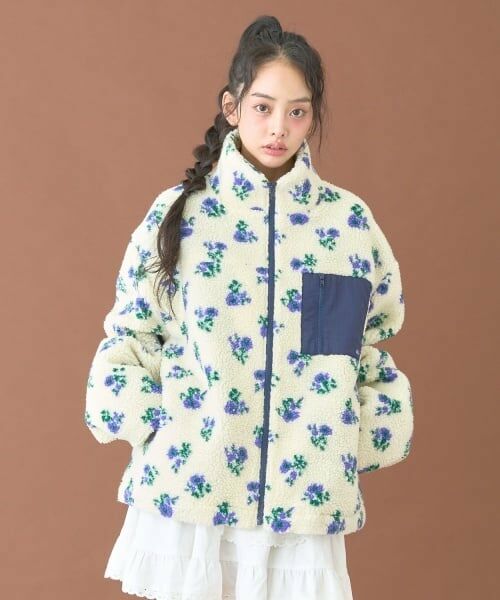 Mi-je / ミジェ ブルゾン | 柄ボアブルゾン【韓国ファッション】 | 詳細1