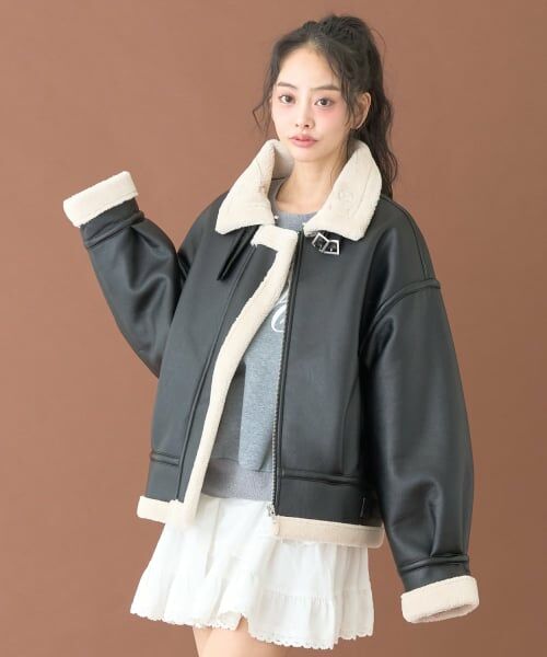 Mi-je / ミジェ ブルゾン | ムートンジャケット【韓国ファッション】 | 詳細1