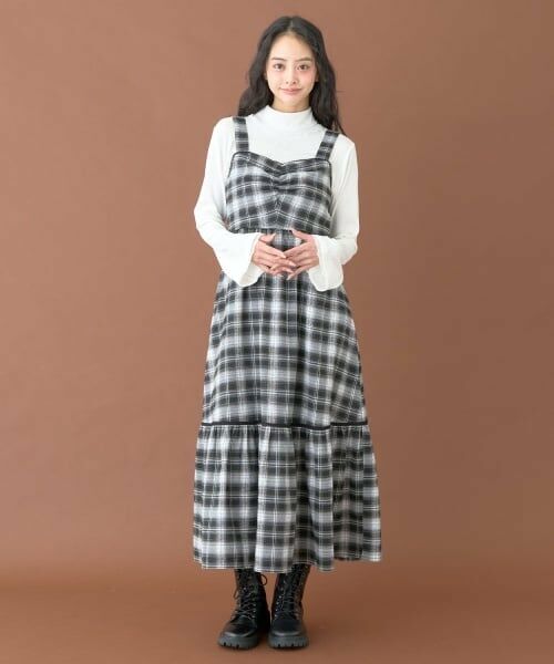 Mi-je / ミジェ ミニ丈・ひざ丈ワンピース | ギャザーチェックワンピース【韓国ファッション】 | 詳細1