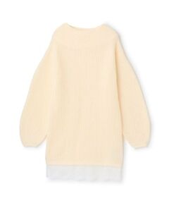 Mi-je / ミジェ ミニ丈・ひざ丈ワンピース | 裾レースニットワンピース【韓国ファッション】