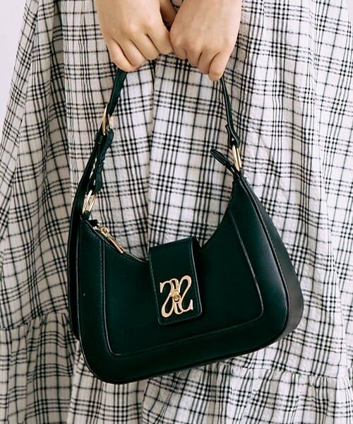 Mi-je / ミジェ ショルダーバッグ | ロゴモチーフショルダー【韓国ファッション】（黒）