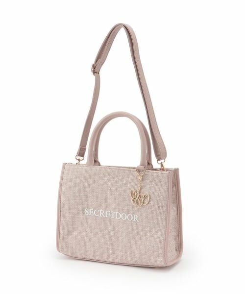 Mi-je / ミジェ トートバッグ | チャームつきツイードトートBAG【韓国ファッション】（ピンク）