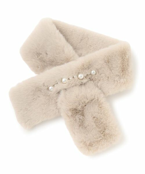 Mi-je / ミジェ ネックレス・ペンダント・チョーカー | パールラインファーティペット【韓国ファッション】（ベージュ）