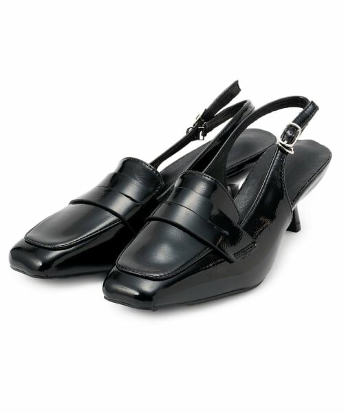 Mi-je / ミジェ サンダル | ローファー風ストラップミュール【韓国ファッション】（黒）