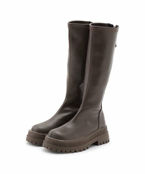 Mi-je / ミジェ ブーツ（ショート丈） | 厚底ロングブーツ（茶）