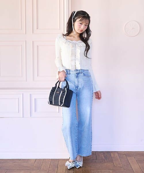 Mi-je / ミジェ その他パンツ | ハートロゴストレートデニムパンツ | 詳細3